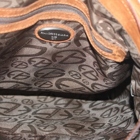 $549 FRANCESCO BIASIA Gilded Brown Croc Embossed Leather Shoulder Bag Crossbody - Picture 9 of 12